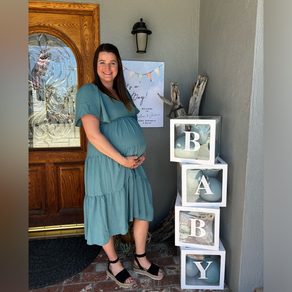 Teal maternity dress